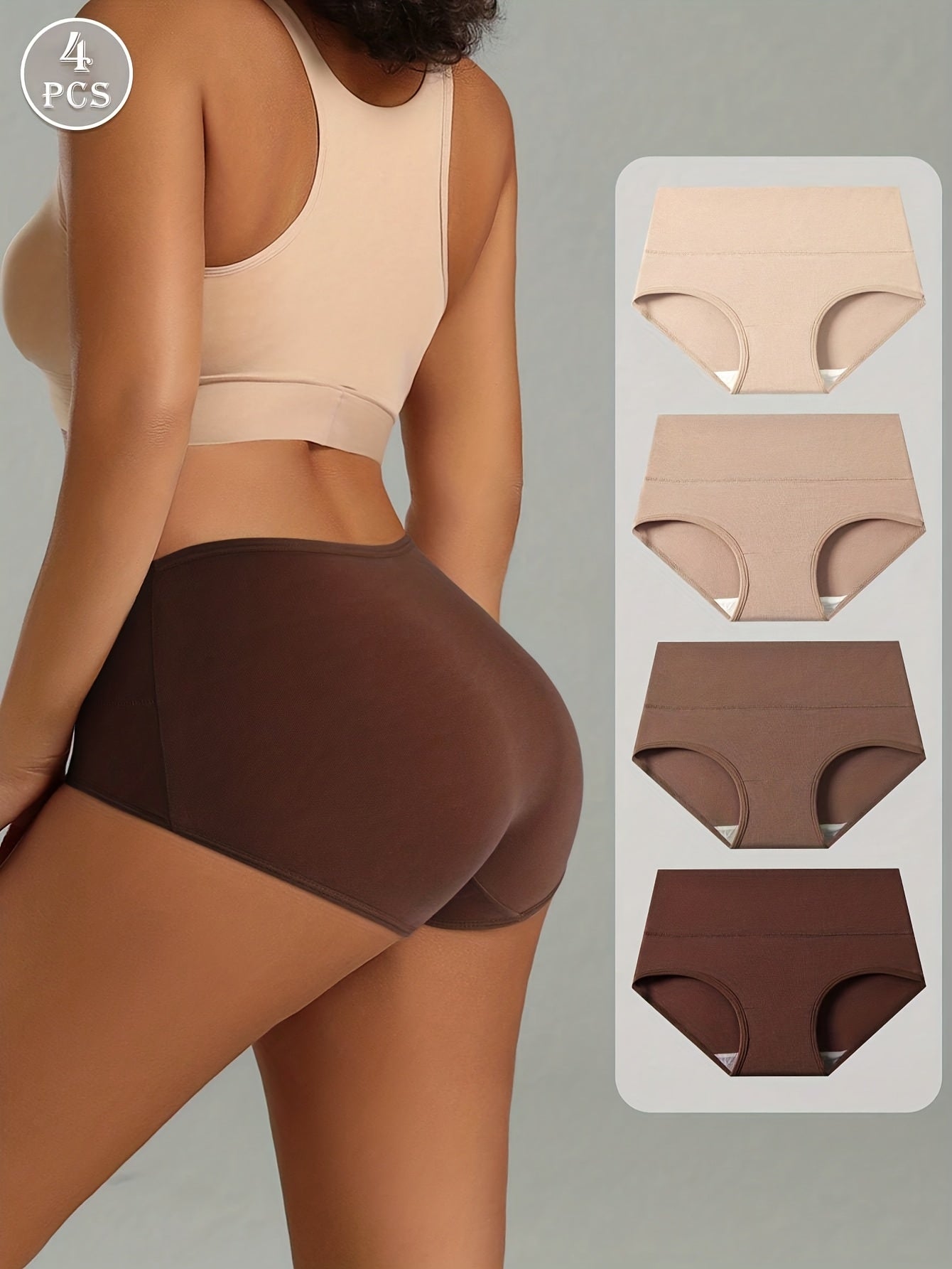 Women's 4-Pack Mid-Rise Briefs - Solid Color Everyday Comfort – view 9