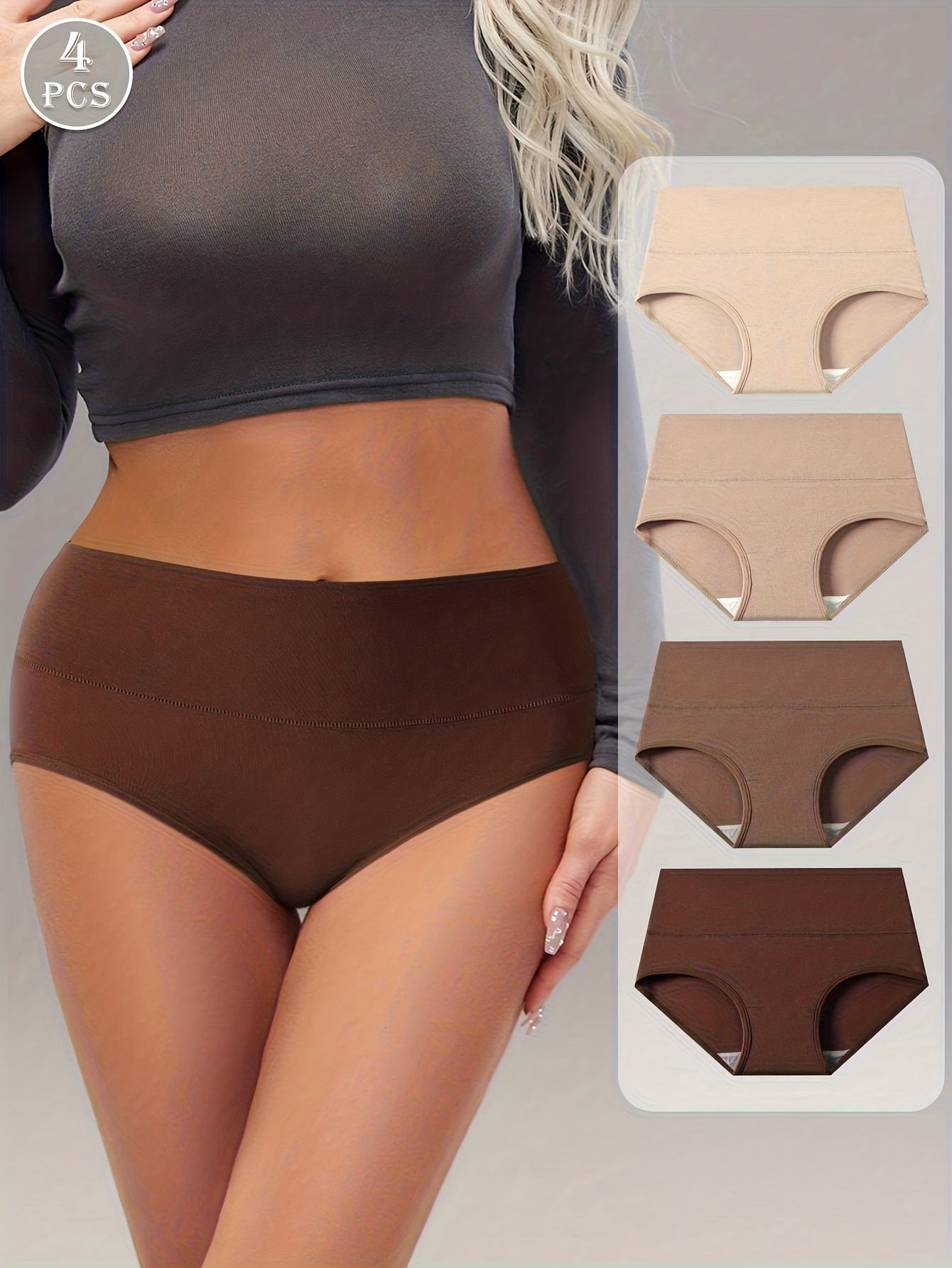 Women's 4-Pack Mid-Rise Briefs - Solid Color Everyday Comfort – view 11