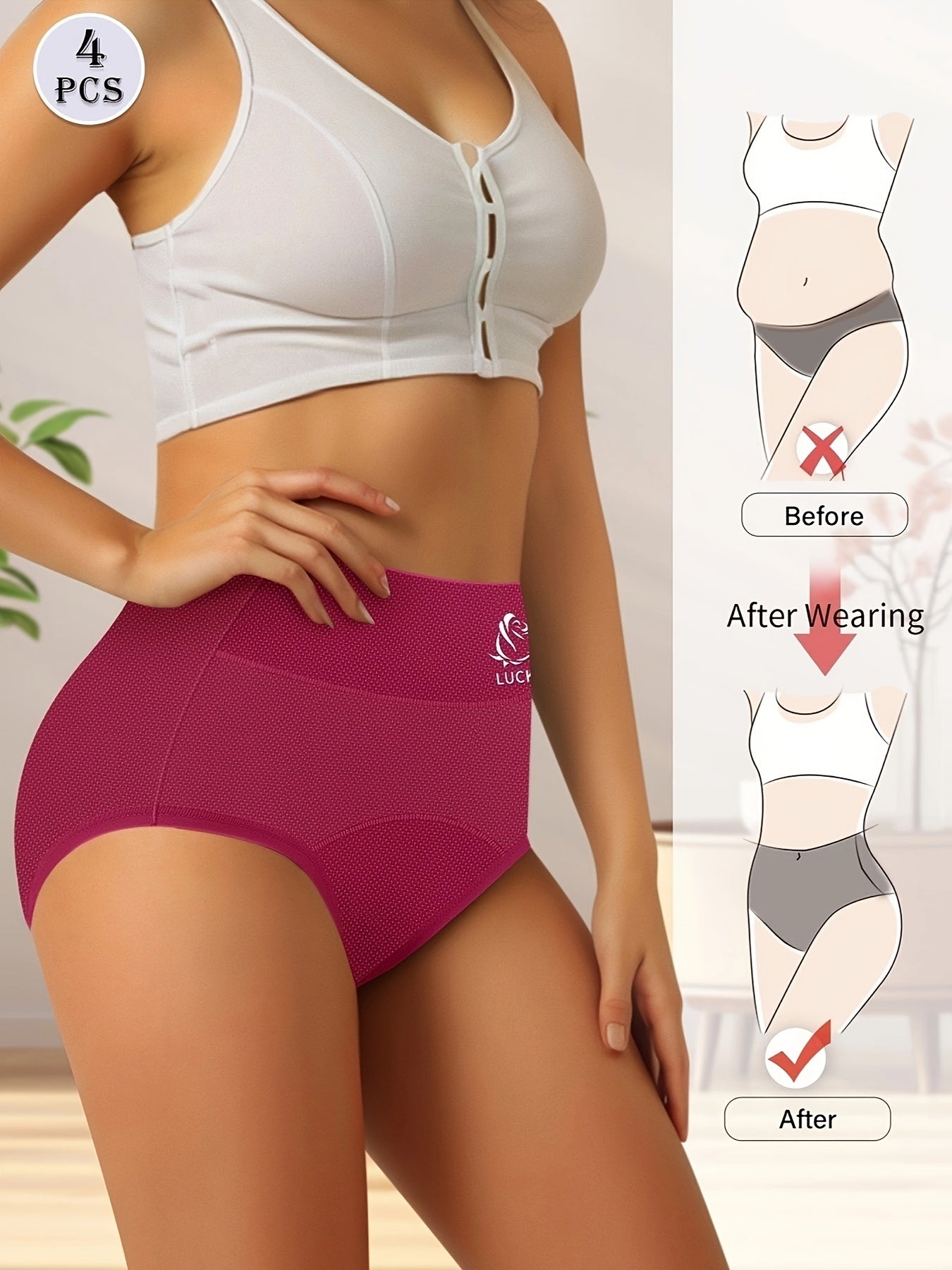Women's 4-Pack Period Briefs - Soft Everyday Comfort - Mixed colors – view 9