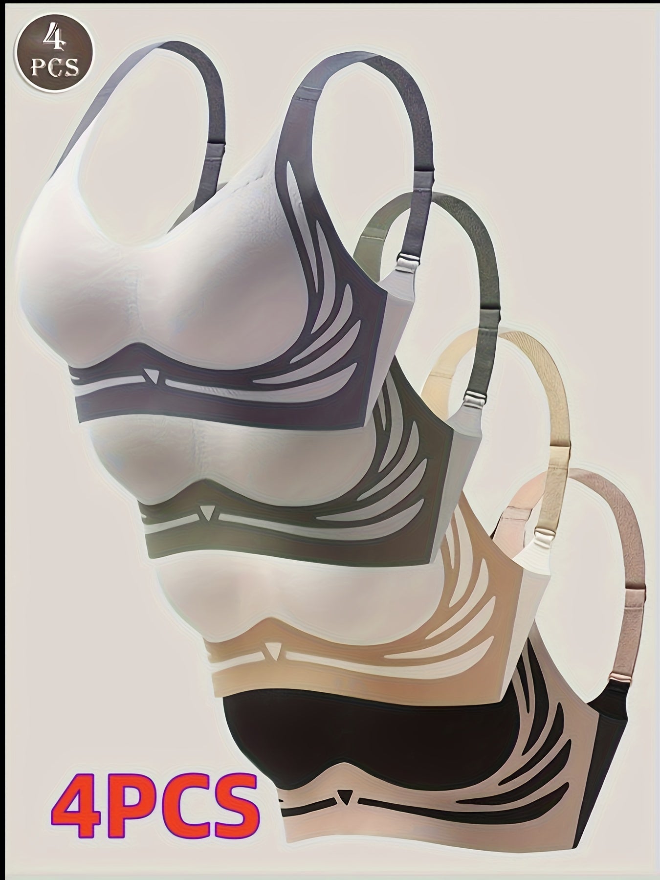Women’s 4-Pack Seamless Bra - Smooth No-Show Fit – 4pcs – view 4