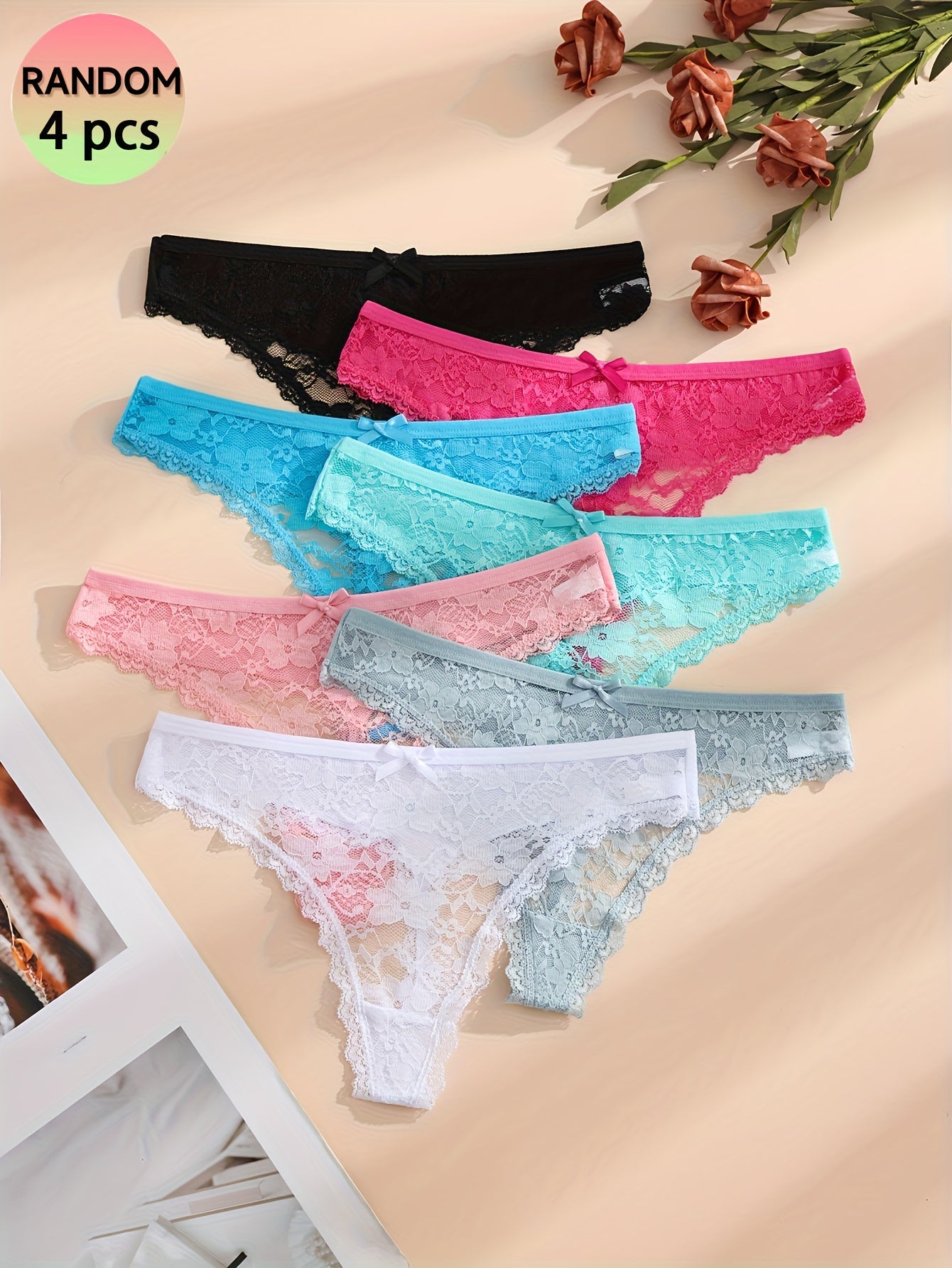 Women's 4-Pack Thongs - Lace Everyday Comfort – view 2