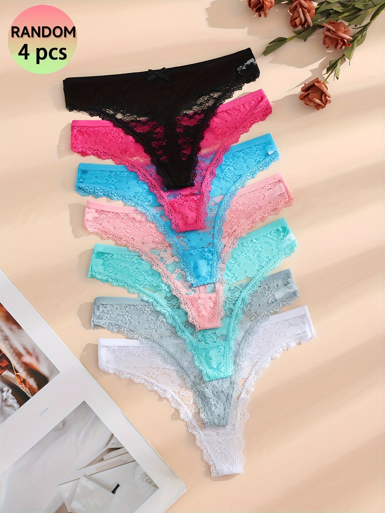 Women's 4-Pack Thongs - Lace Everyday Comfort – view 3