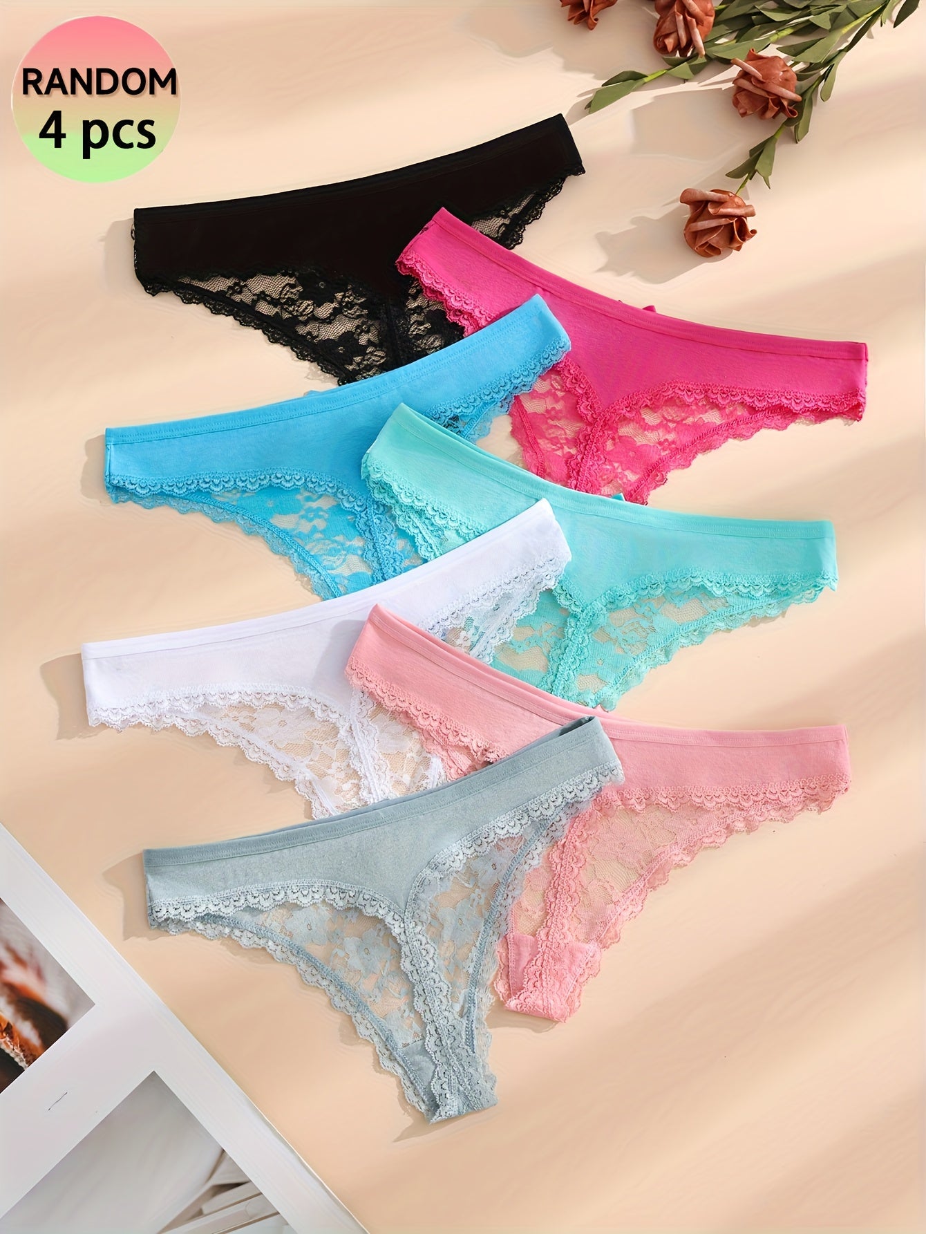 Women's 4-Pack Thongs - Lace Everyday Comfort – view 6