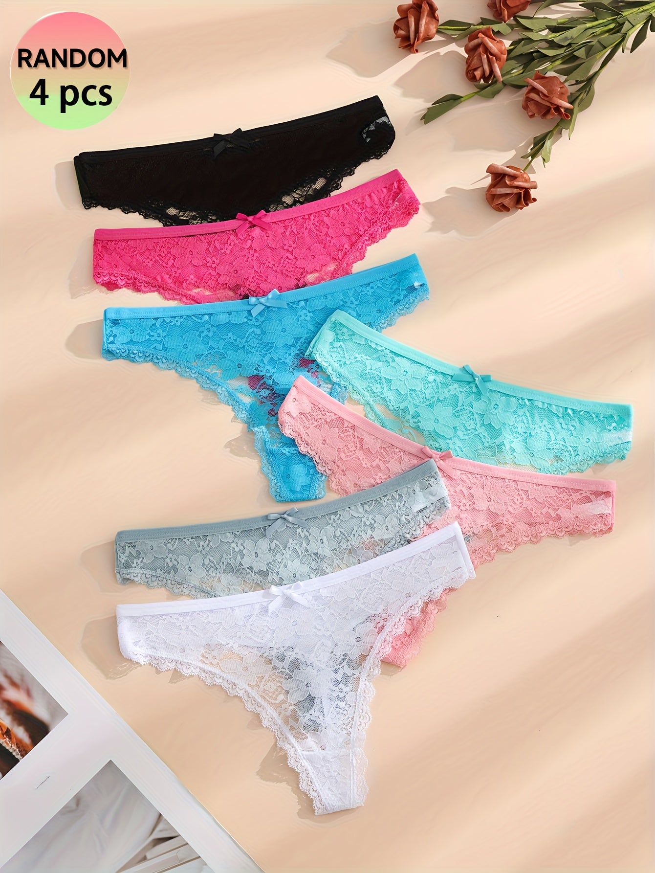 Women's 4-Pack Thongs - Lace Everyday Comfort – view 8