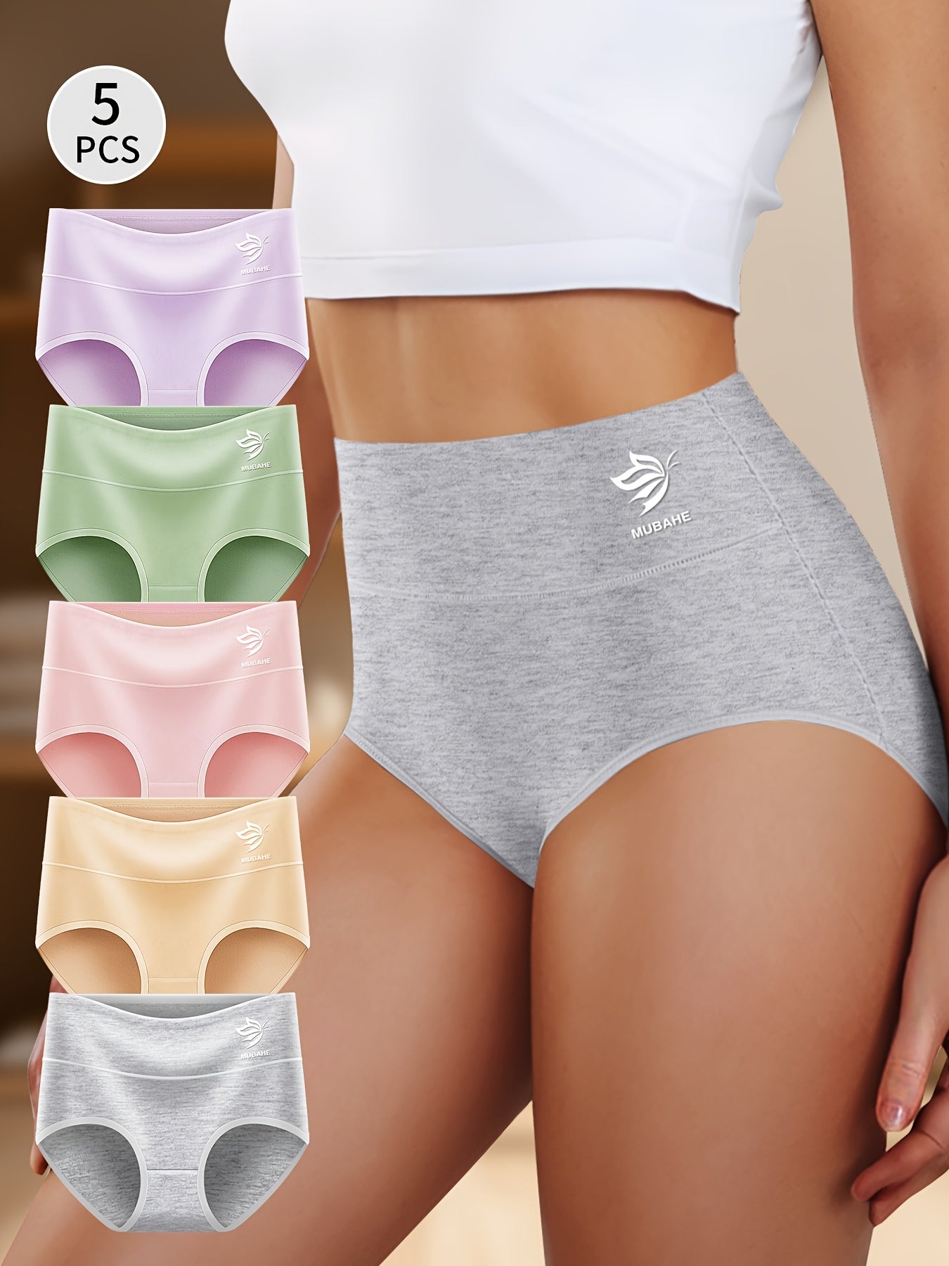Women’s 5-Pack High-Waist Briefs - Breathable Daily Comfort – view 8