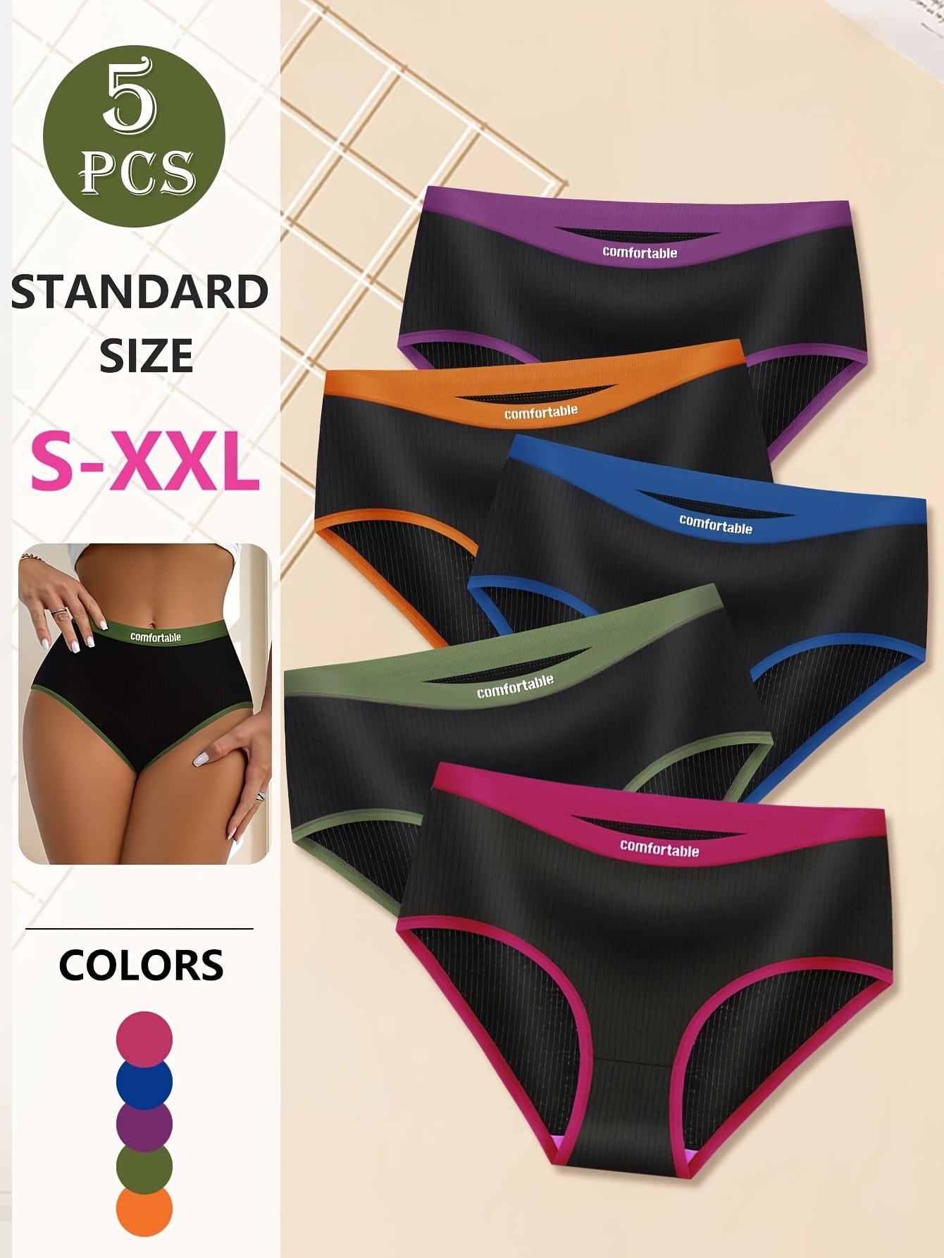 Women's 5-Pack High-Waist Briefs - Colorblock Everyday Comfort – view 7