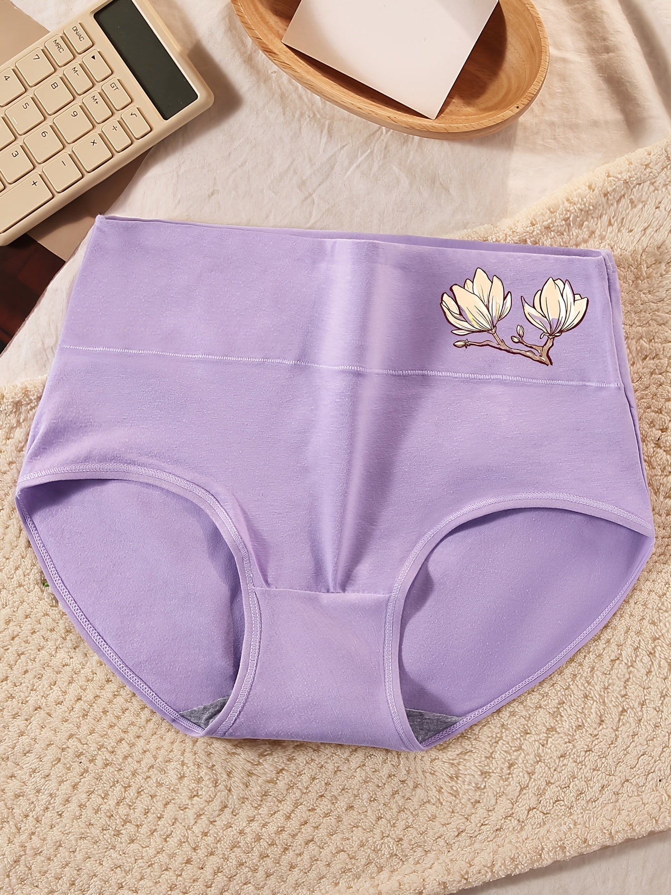 Women's 5-Pack High-Waist Briefs - Floral Everyday Comfort - Mixed colors – High-Waist Underwear – view 7