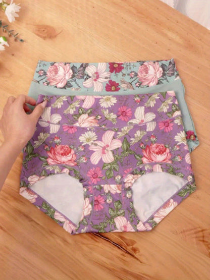 Women's 5-Pack High-Waist Briefs - Floral Everyday Comfort - Mixed – Polyester Printed Underwear – view 4