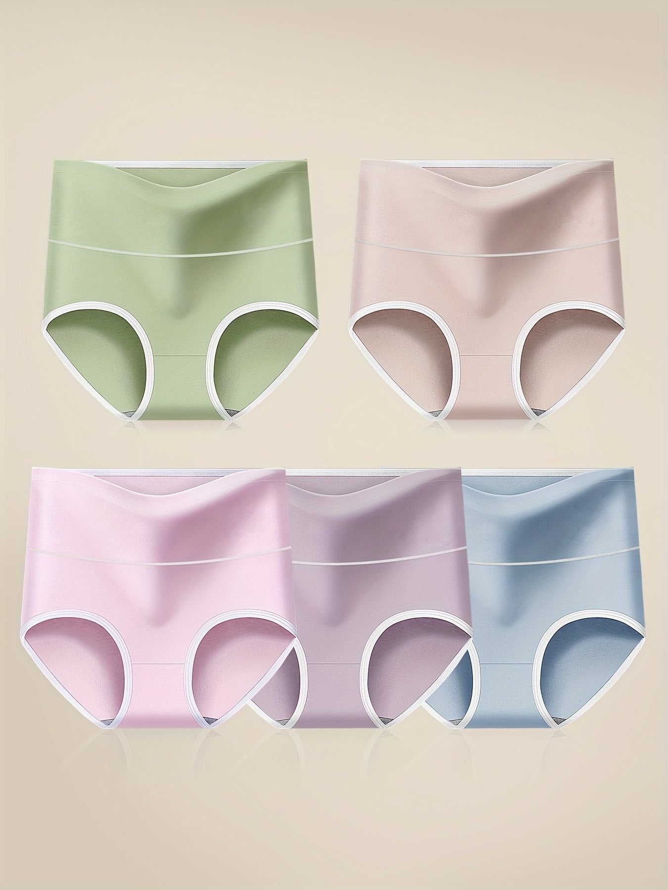 Women's 5-Pack High-Waist Seamless Briefs - Solid Color Everyday Comfort – view 3