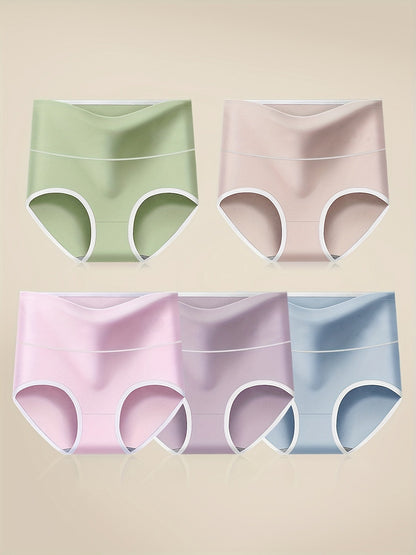 Women's 5-Pack High-Waist Seamless Briefs - Solid Color Everyday Comfort – view 7