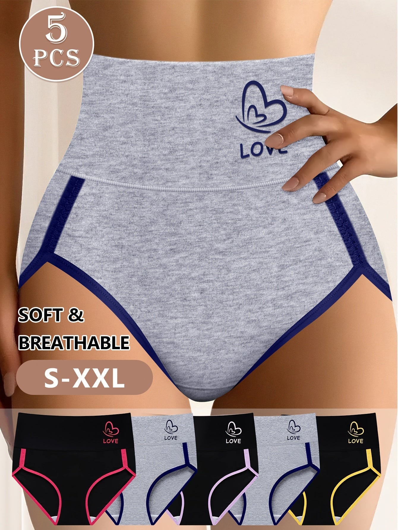 Women’s 5-Pack High-Waist Shapewear Briefs - Tummy Control Support – Sizes S–XXL – main product image