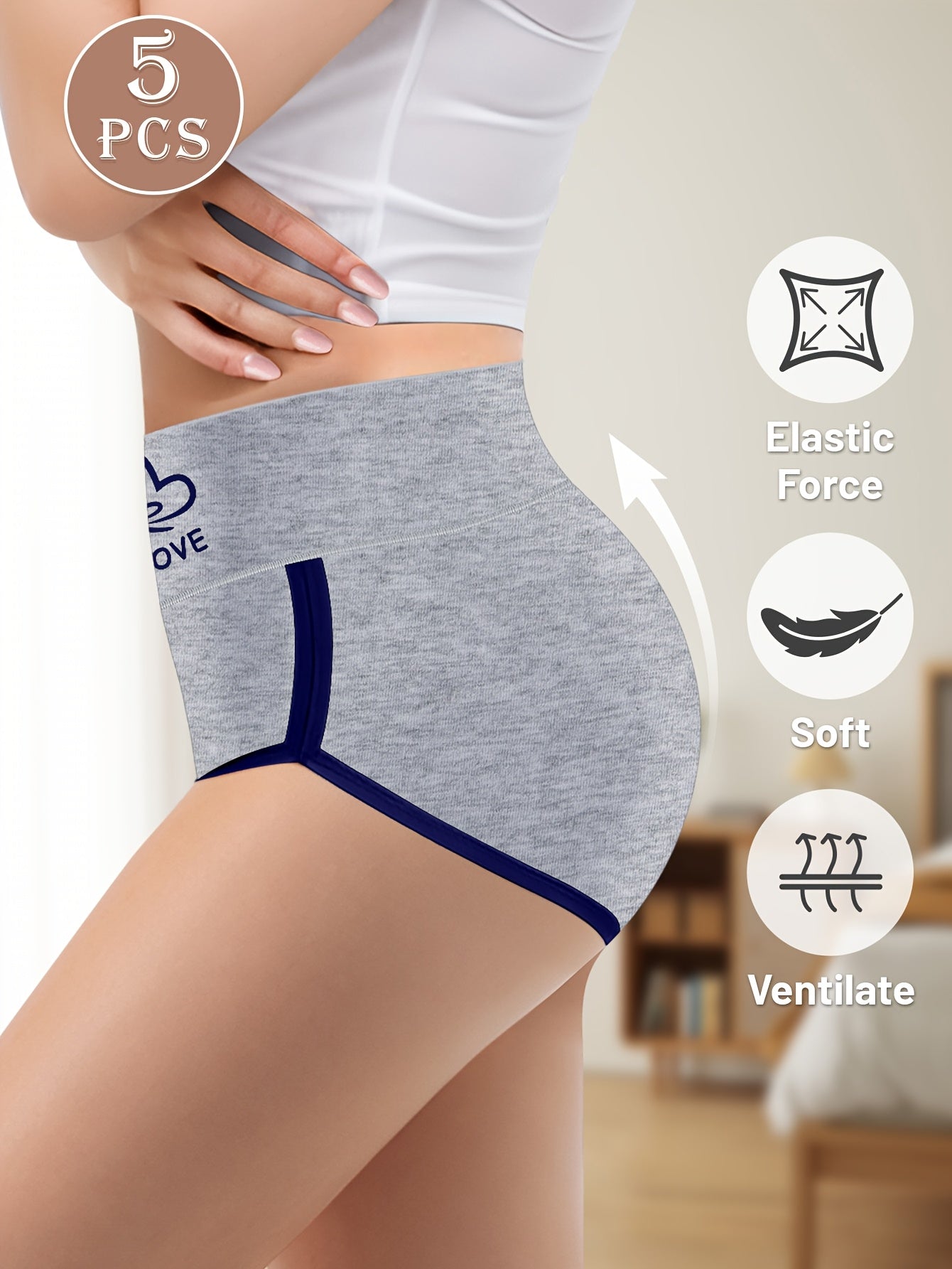 Women’s 5-Pack High-Waist Shapewear Briefs - Tummy Control Support – Sizes S–XXL – view 7