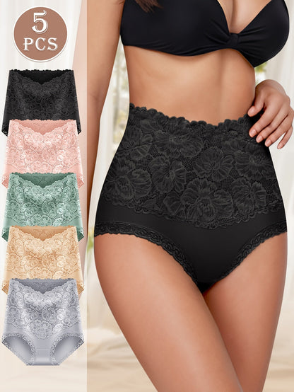 Women’s 5-Pack High-Waist Shapewear Briefs - Tummy Control Support – Sizes XS–XL – main product image