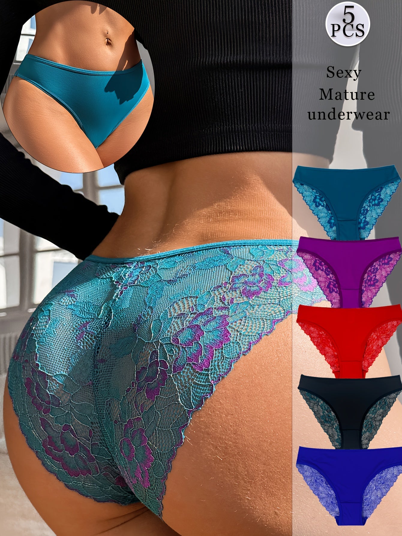 Women's 5-Pack Low-Rise Briefs - Lace Daily Comfort – view 5