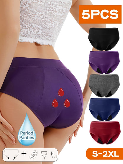 Women's 5-Pack Mid-Rise Period Briefs - Soft Everyday Comfort – view 6