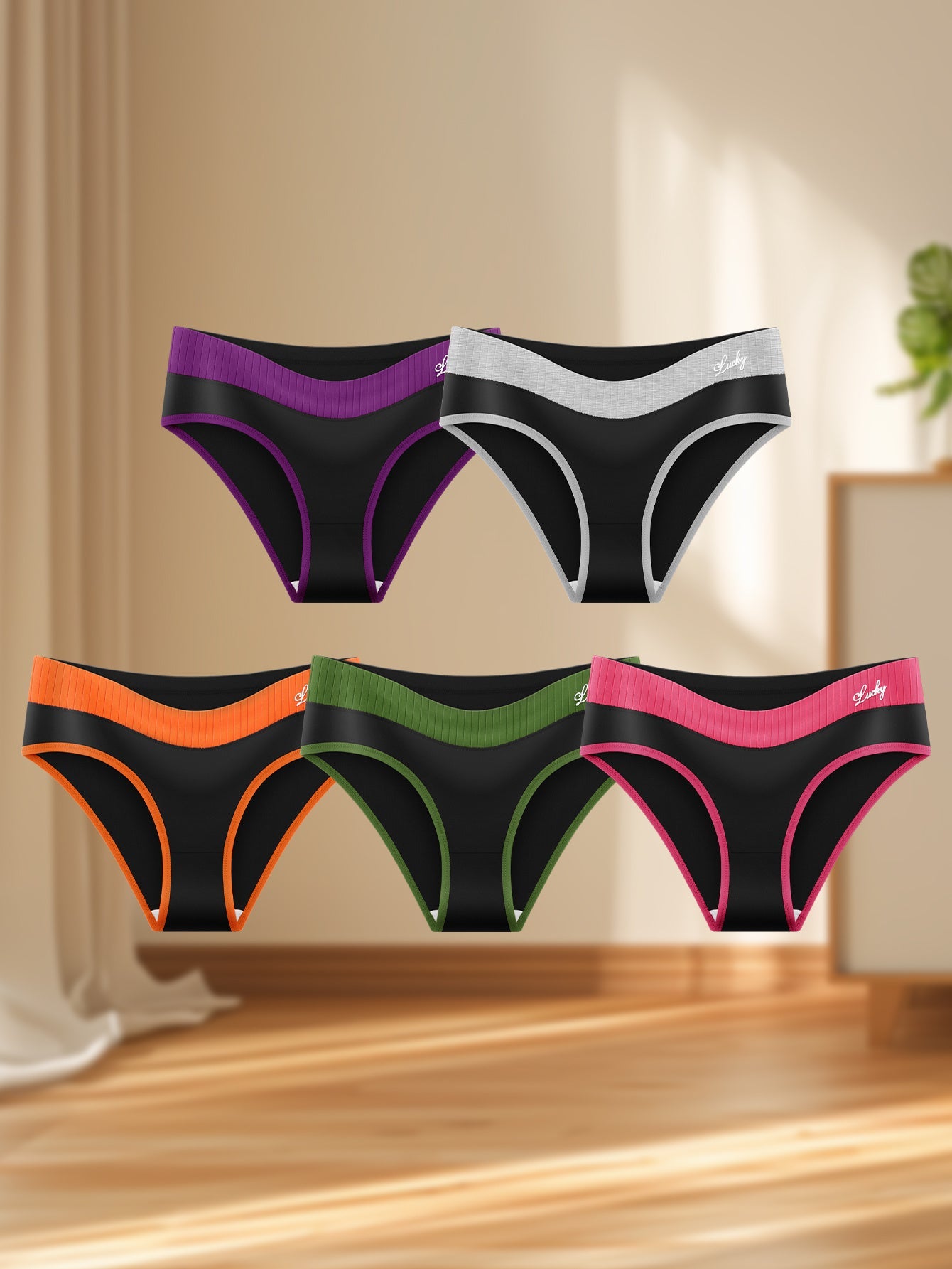 Women's 5-Pack Mid-Rise Seamless Briefs - Colorblock Everyday Comfort – view 10