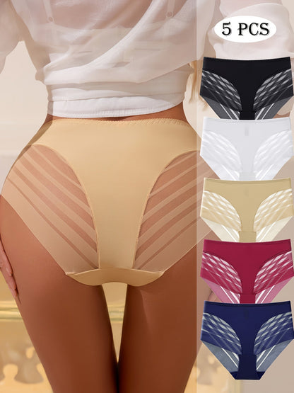 Women's 5-Pack Mid-Rise Seamless Briefs - Lace Daily Comfort detail view