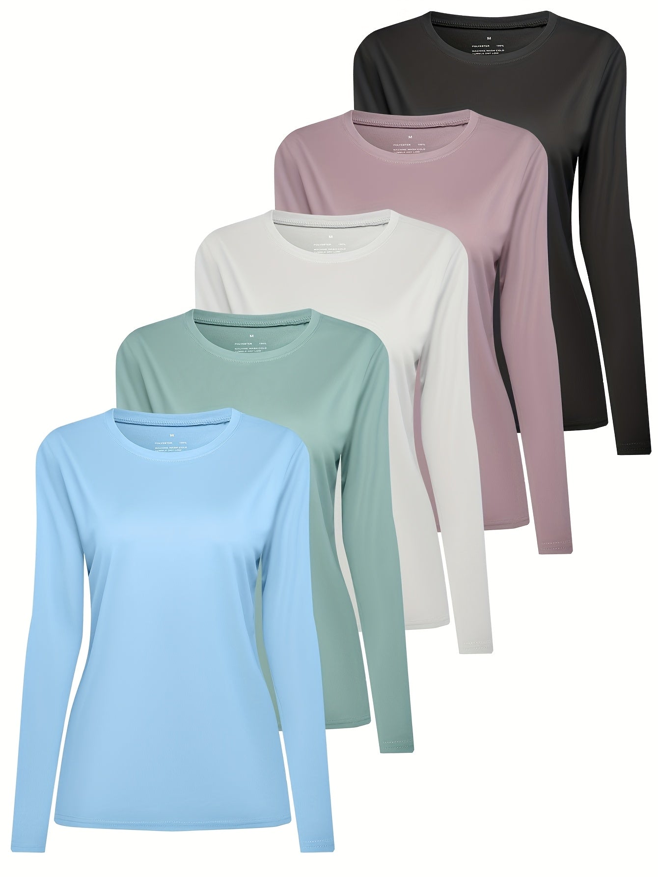 Women's 5-Pack Performance Shirts - Quick-Dry Long Sleeve Multipack detail view