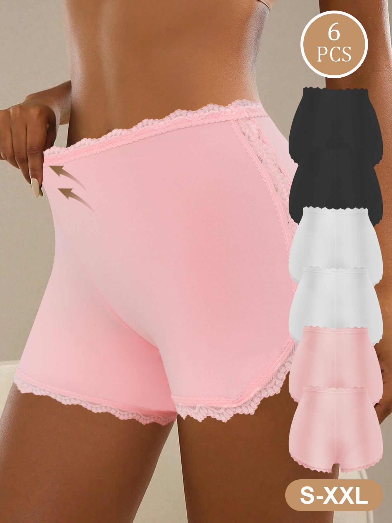 Women’s 6-Pack Boyshorts - Lace Detail Comfort – main product image