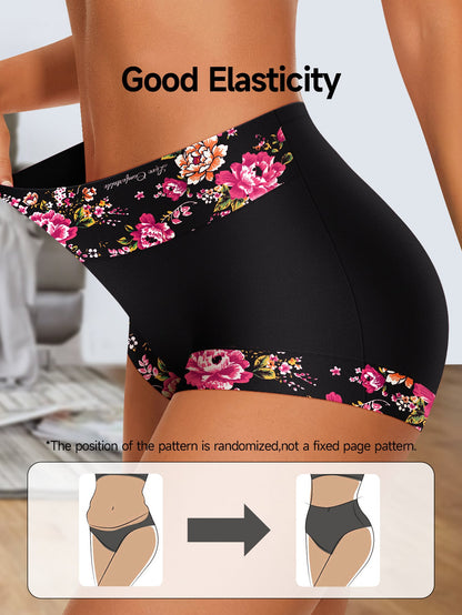 Women's 6-Pack High-Waist Boyshorts - Floral Everyday Comfort – view 2
