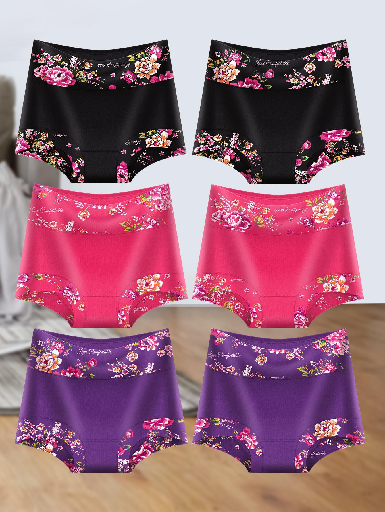 Women's 6-Pack High-Waist Boyshorts - Floral Everyday Comfort – view 7