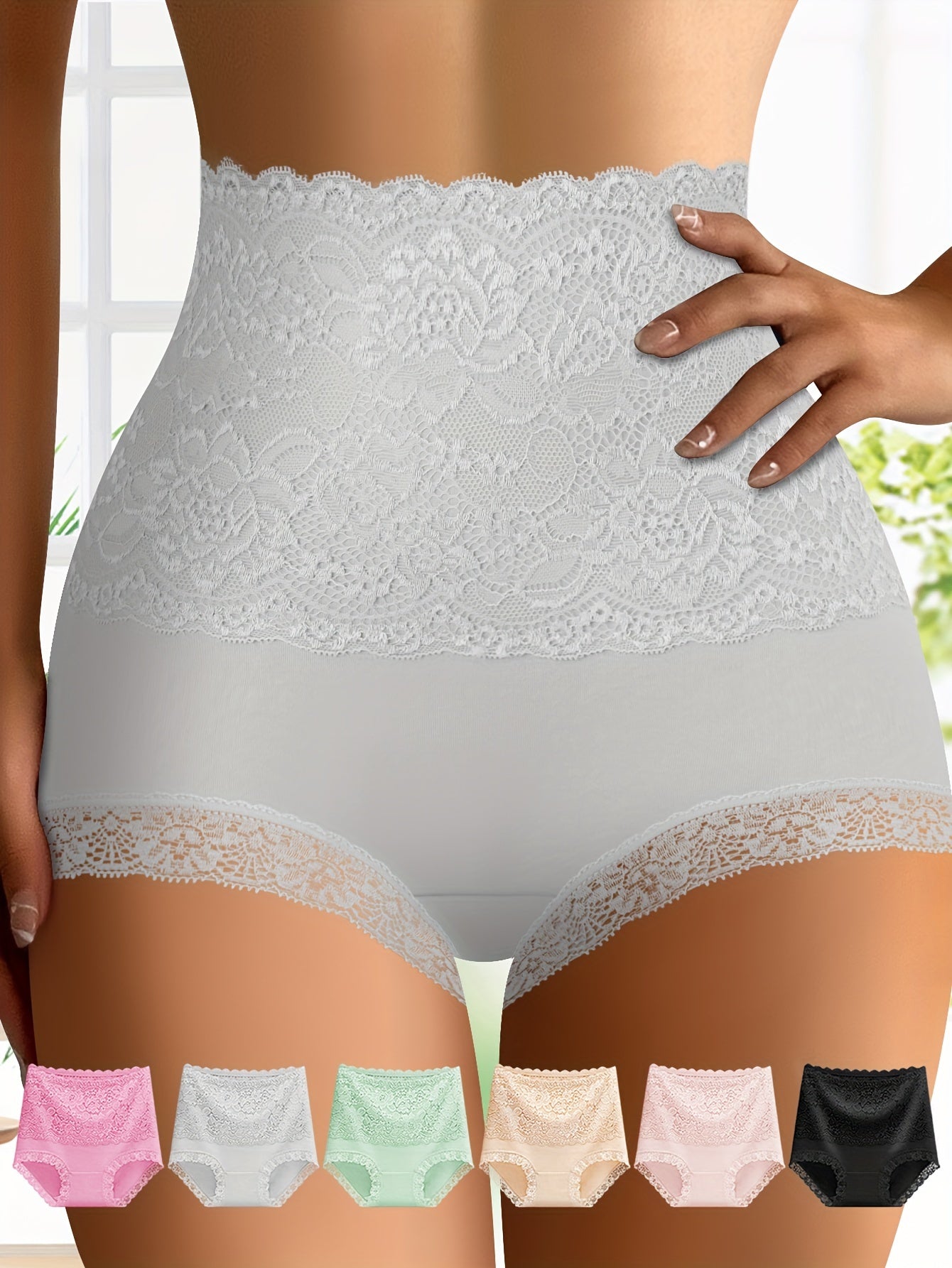 Women's 6-Pack High-Waist Briefs - Lace Everyday Comfort – Colorway 98021 – view 3