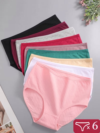 Women's 6-Pack High-Waist Briefs - Ribbed Daily Comfort – view 3