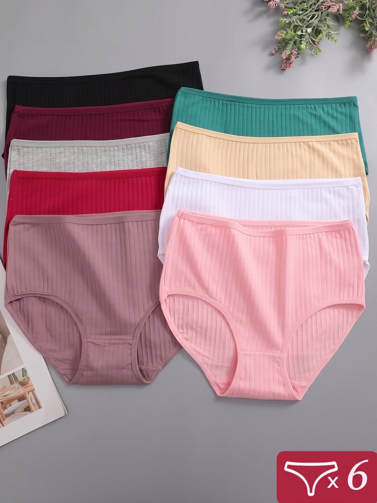 Women's 6-Pack High-Waist Briefs - Ribbed Daily Comfort – view 4