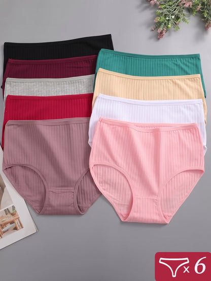 Women's 6-Pack High-Waist Briefs - Ribbed Daily Comfort – view 4