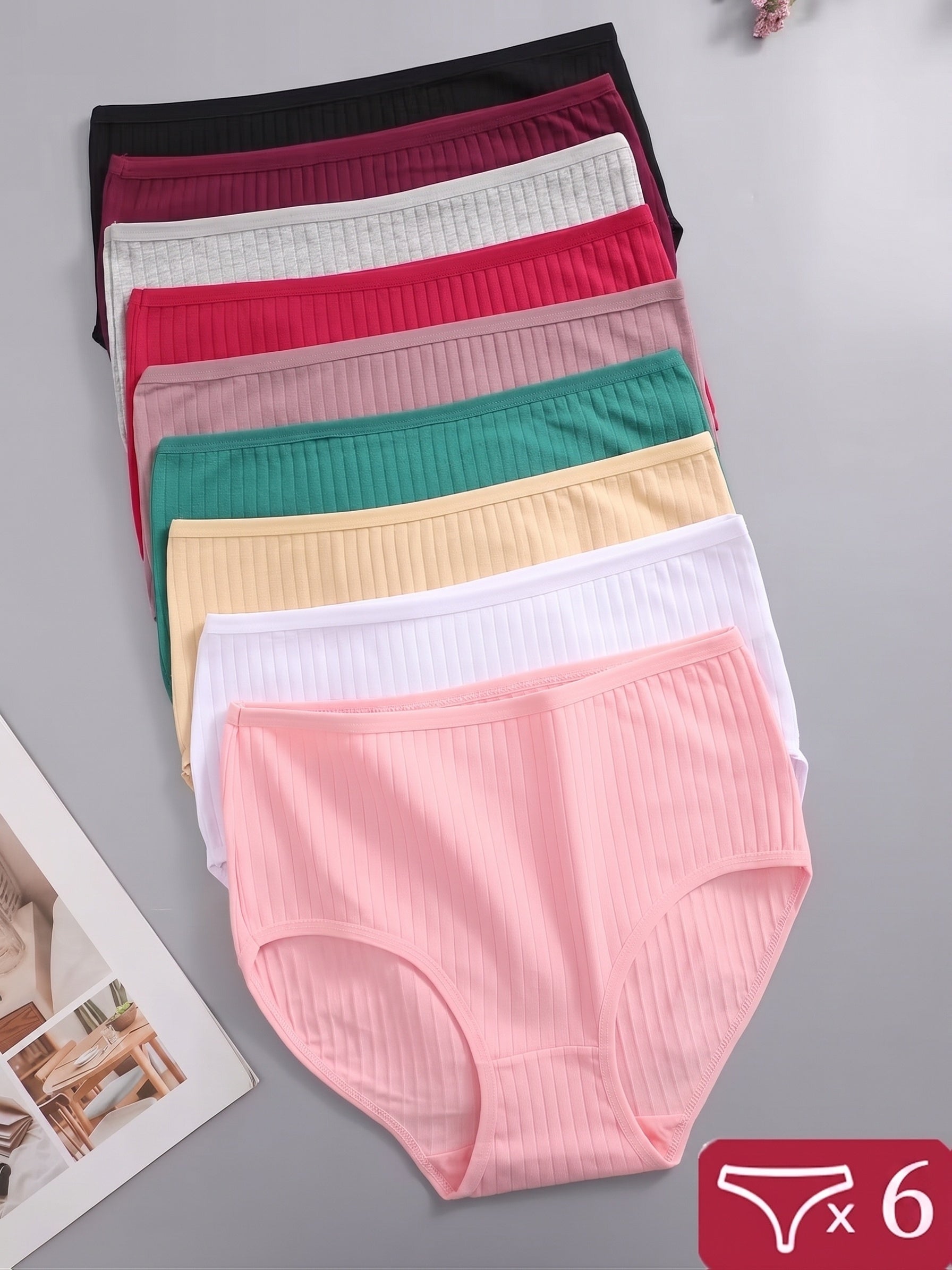 Women's 6-Pack High-Waist Briefs - Ribbed Daily Comfort – view 10