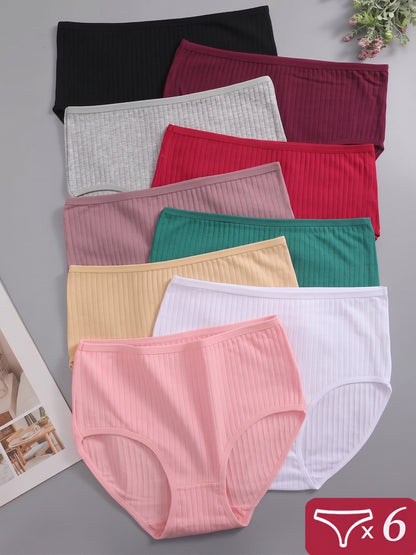 Women's 6-Pack High-Waist Briefs - Ribbed Daily Comfort – view 11