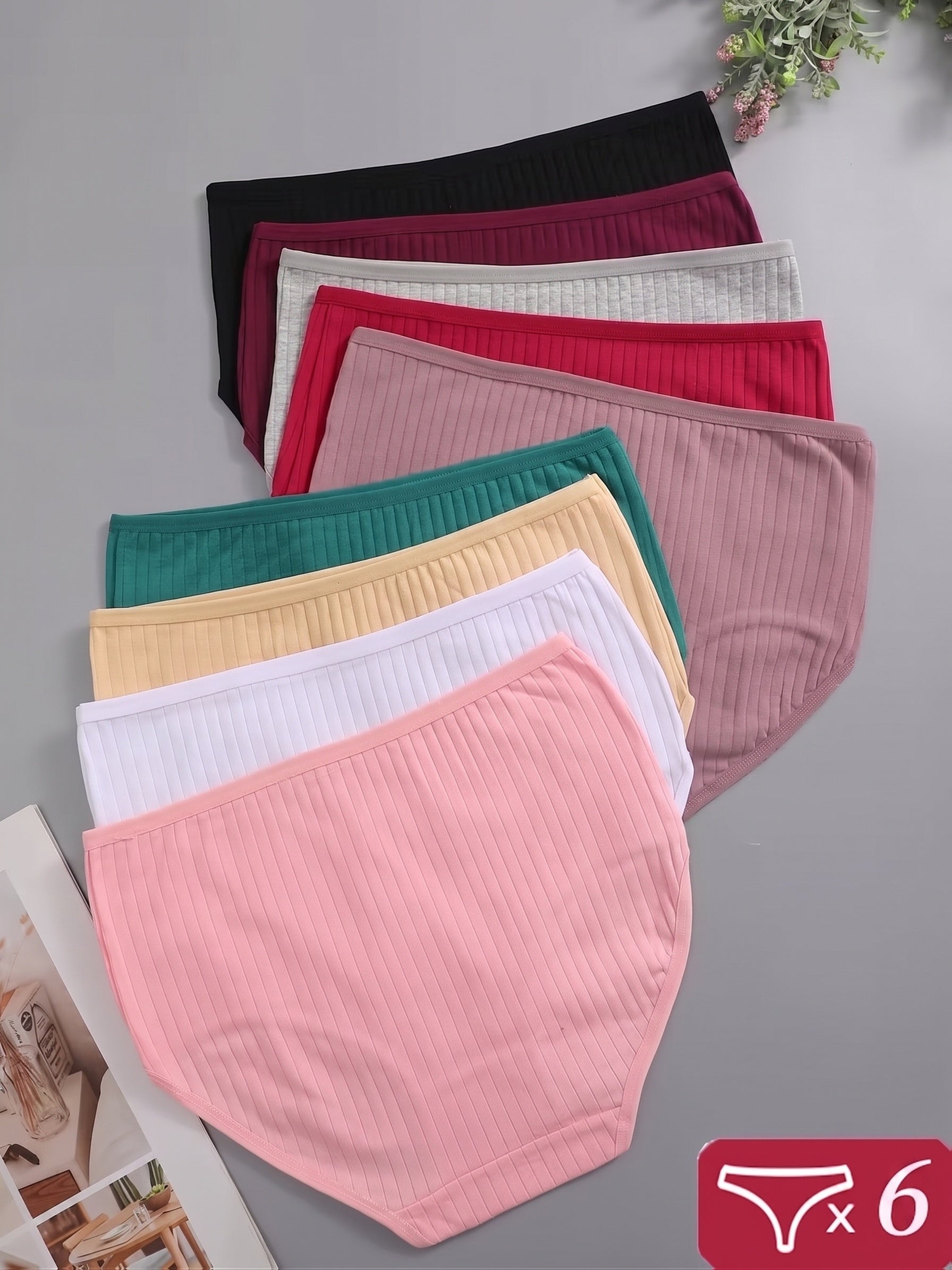 Women's 6-Pack High-Waist Briefs - Ribbed Daily Comfort – view 14