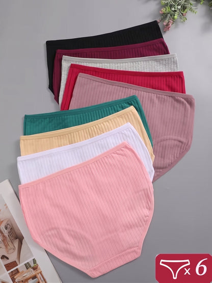 Women's 6-Pack High-Waist Briefs - Ribbed Daily Comfort – view 14