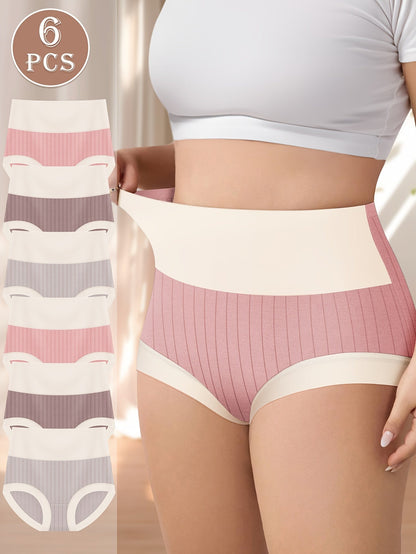 Women's 6-Pack High-Waist Briefs - Striped Everyday Comfort detail view