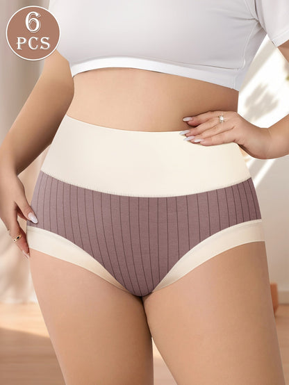 Women's 6-Pack High-Waist Briefs - Striped Everyday Comfort detail view
