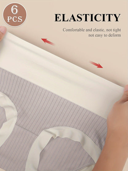 Women's 6-Pack High-Waist Briefs - Striped Everyday Comfort detail view