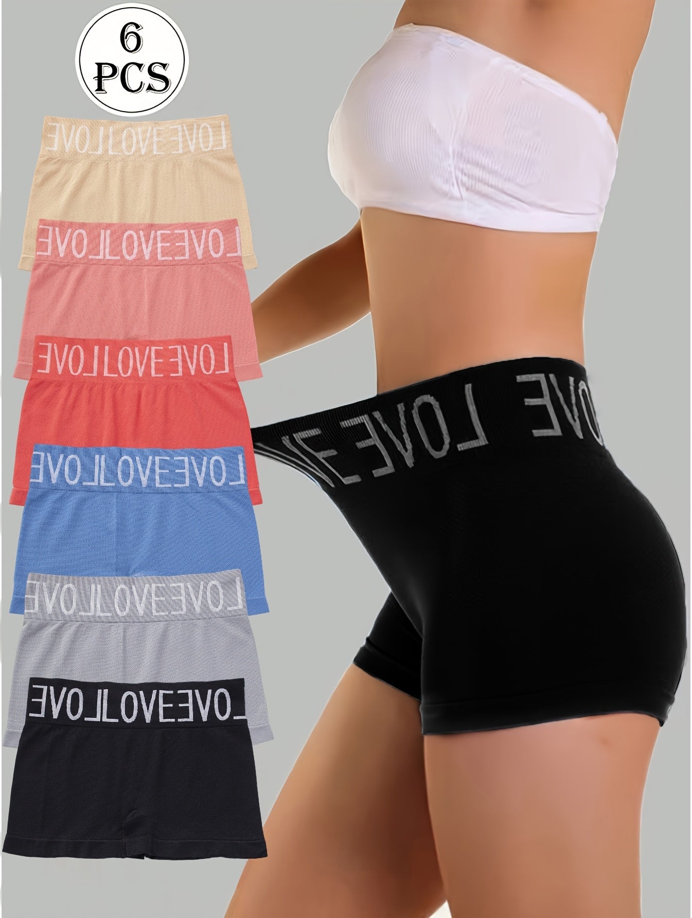 Women's 6-Pack High-Waist Seamless Boyshorts - Soft Daily Comfort – view 6