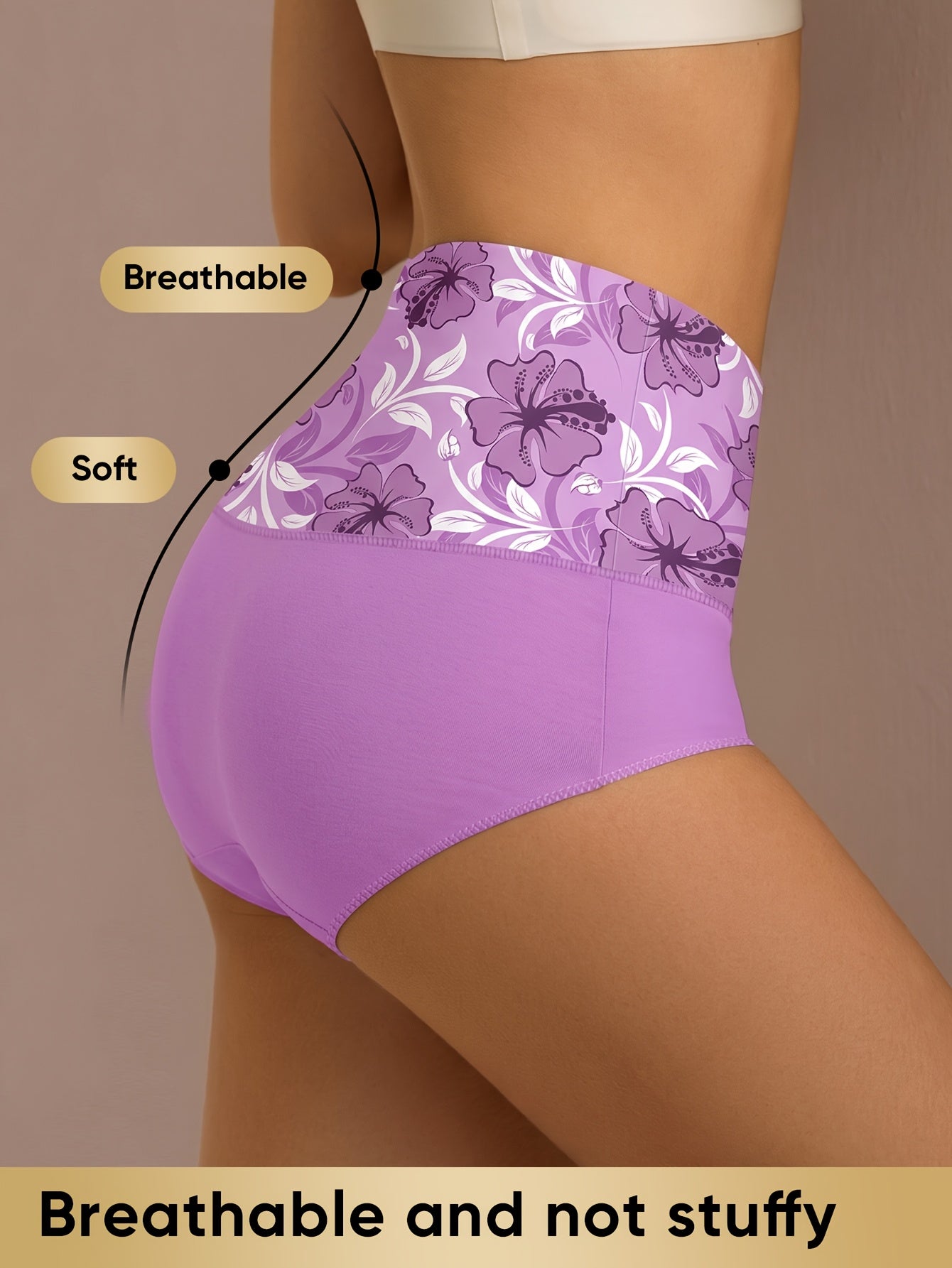 Women's 6-Pack High-Waist Seamless Briefs - Floral Everyday Comfort – view 12