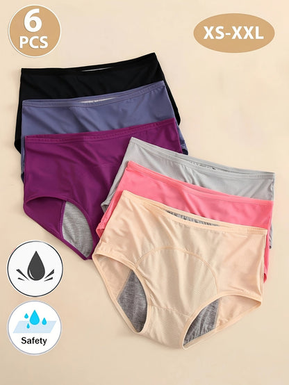 Women’s 6-Pack High-Waist Seamless Period Briefs - Leak-Resistant Coverage – view 10