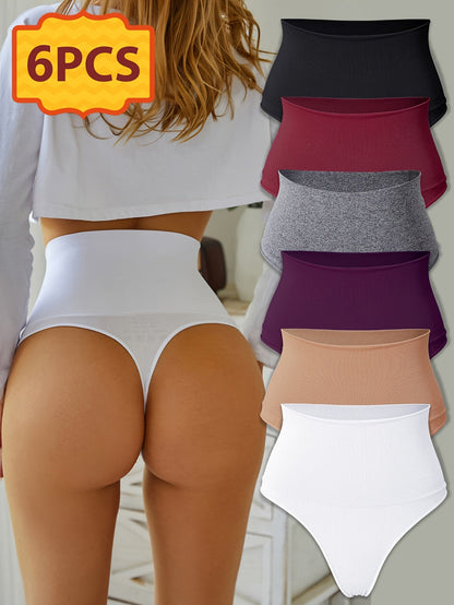 Women’s 6-Pack High-Waist Seamless Thongs - Smooth No-Show Fit – view 10