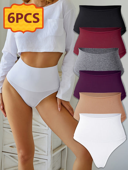 Women’s 6-Pack High-Waist Seamless Thongs - Smooth No-Show Fit – view 11