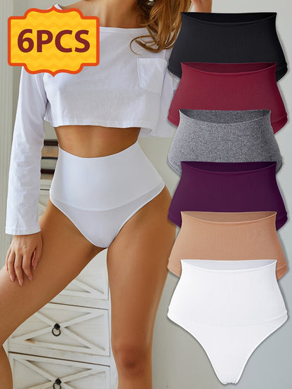 Women’s 6-Pack High-Waist Seamless Thongs - Smooth No-Show Fit – view 12