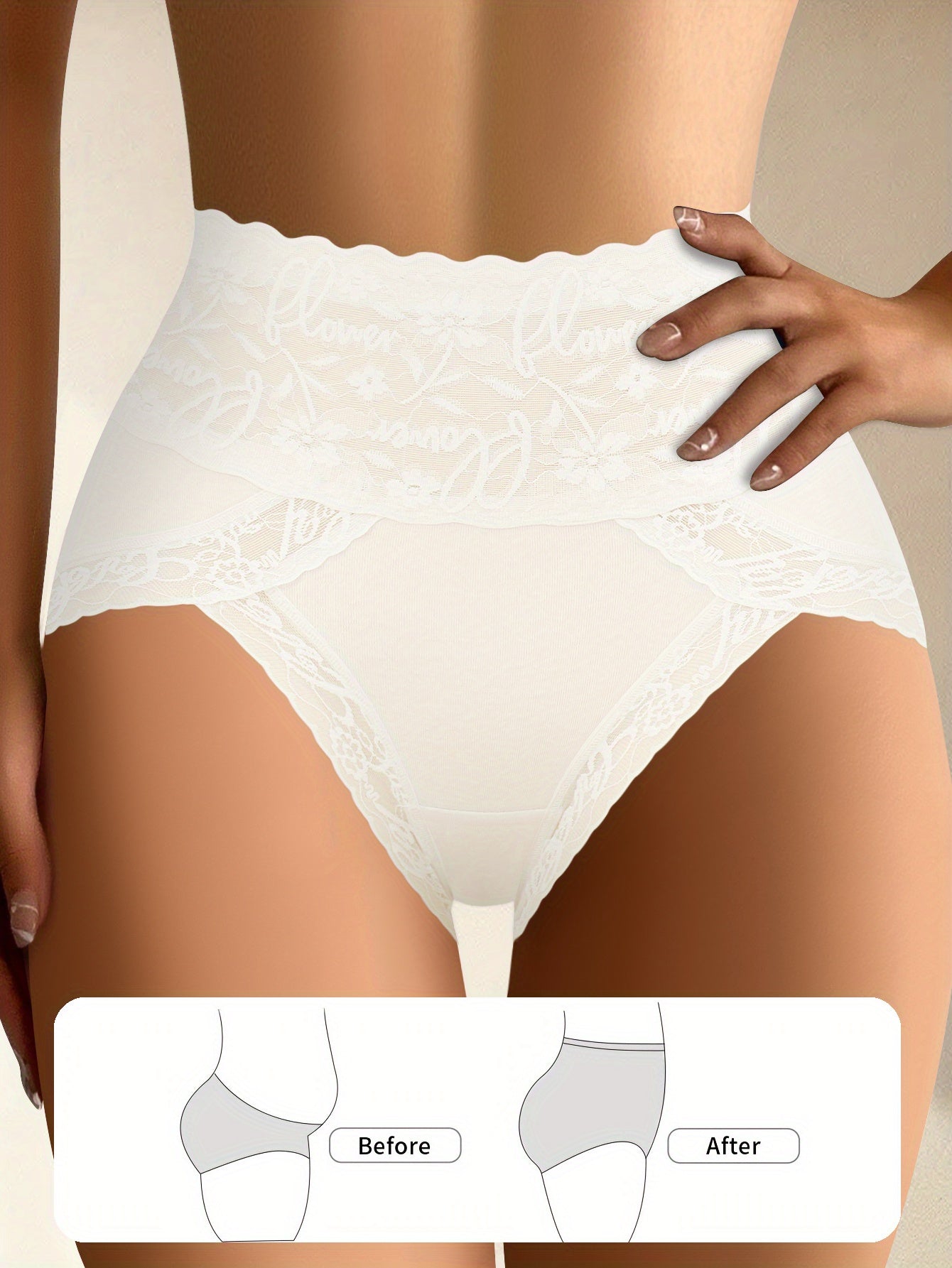 Women’s 6-Pack High-Waist Shapewear Briefs - Tummy Control Support – Mixed colors Lace – view 2