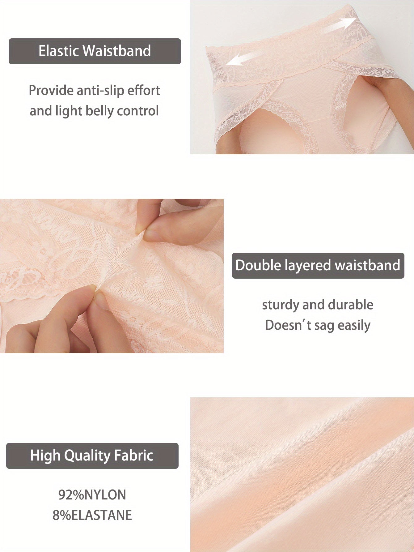 Women’s 6-Pack High-Waist Shapewear Briefs - Tummy Control Support – Mixed colors Lace – view 14