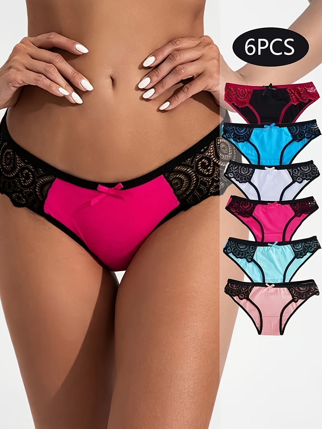 Women's 6-Pack Low-Rise Seamless Briefs - Lace Everyday Comfort – view 20