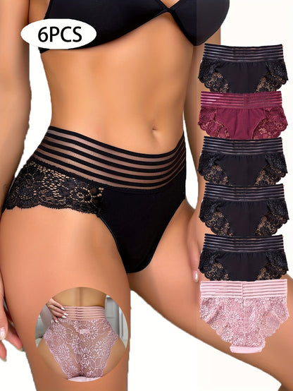 Women's 6-Pack Mid-Rise Briefs - Lace Everyday Comfort – main product image