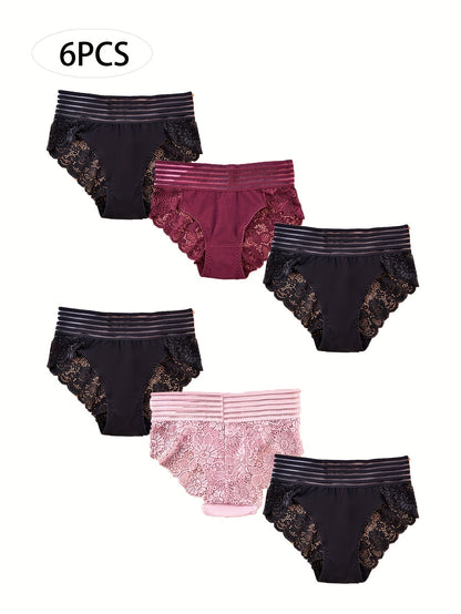 Women's 6-Pack Mid-Rise Briefs - Lace Everyday Comfort – view 6