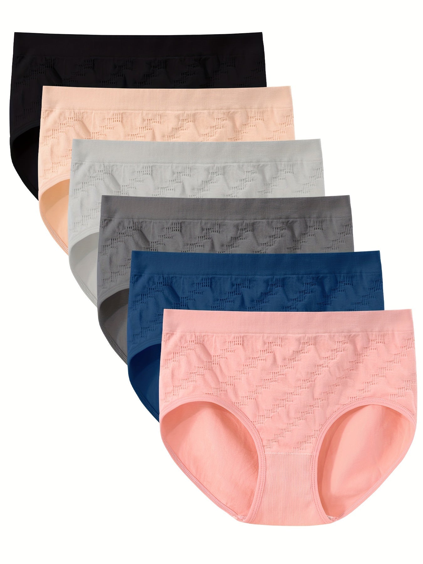 Women's 6-Pack Mid-Rise Seamless Briefs - Solid Color Everyday Comfort – main product image