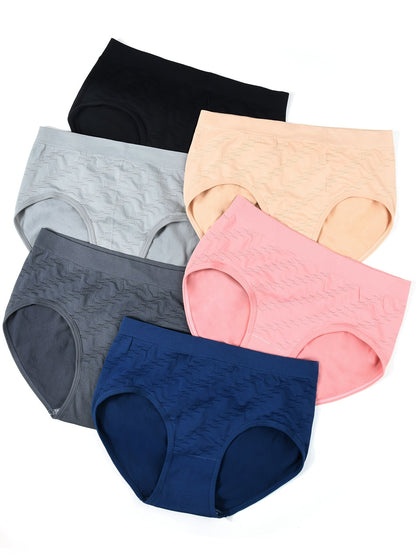 Women's 6-Pack Mid-Rise Seamless Briefs - Solid Color Everyday Comfort – view 5