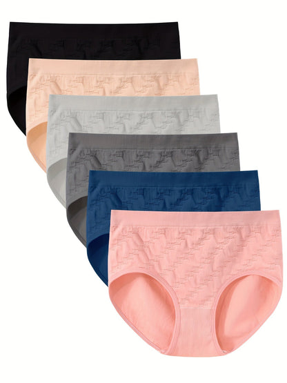 Women's 6-Pack Mid-Rise Seamless Briefs - Solid Color Everyday Comfort – view 7